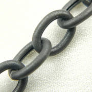 Buy Black Rhodium Matt Sterling Silver Smooth Cable Link Chain.